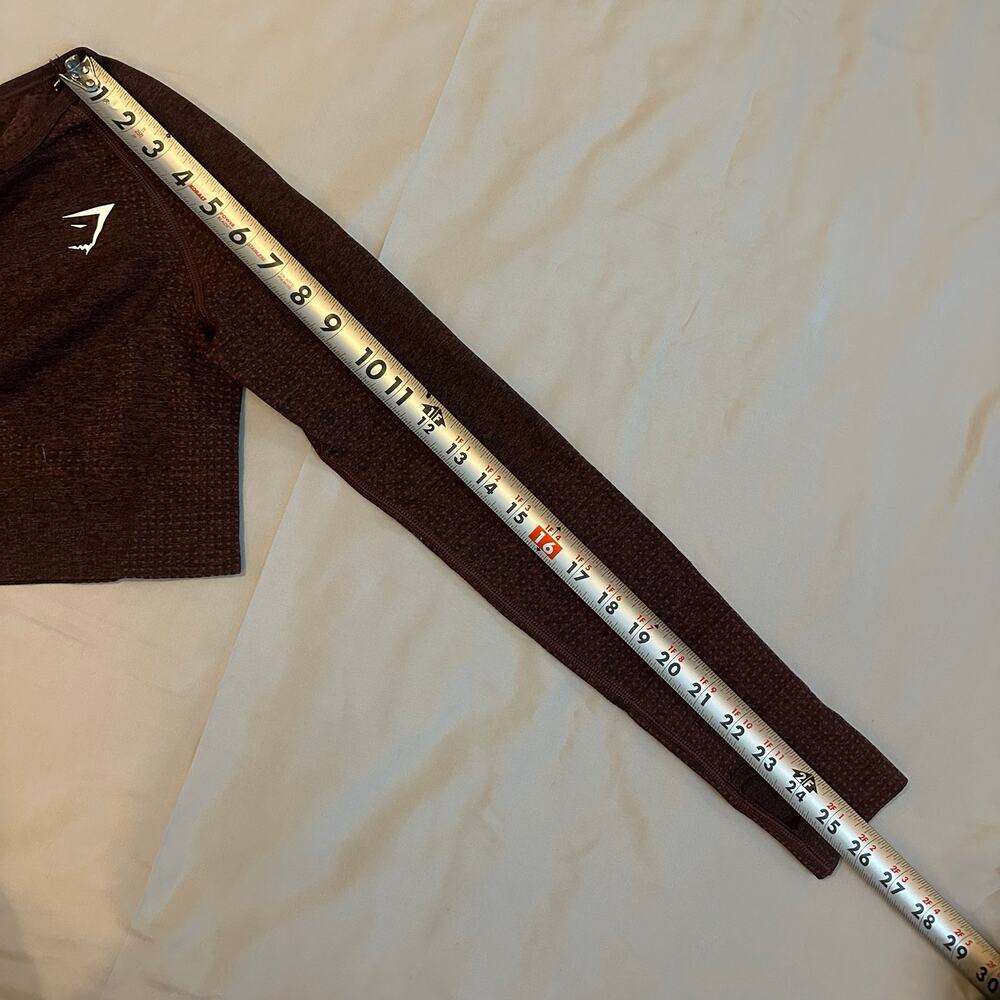 Gym Shark Dark Purple, Cropped, Long Sleeve, Seamless Athletic Top- S - Picture 8 of 8